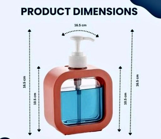 300ML Transparent Liquid Soap Dispenser | Refillable Pump Bottle for Hand Wash Dish Wash Shampoo Conditioner Shower Gel | Bathroom & Kitchen Liquid Dispenser (Red)