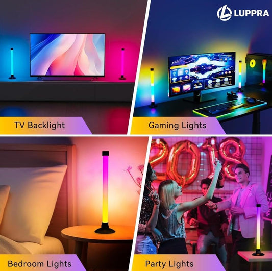 Smart RGB LED Light Bar with Music Sync, App & Remote Control, IC Color Changing TV Backlight, USB Powered Gaming Room & PC Monitor Ambient Lighting