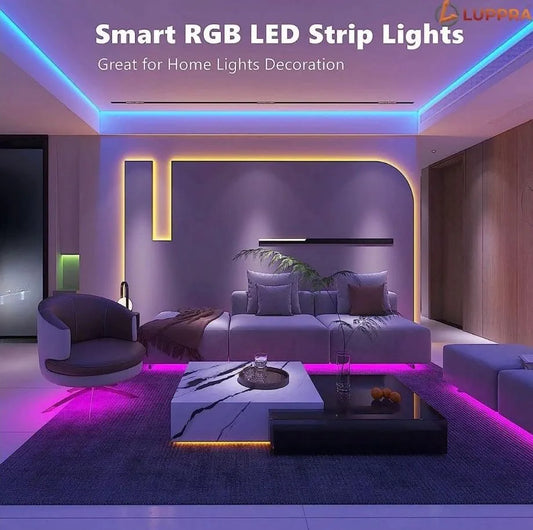 LUPPRA RGBW LED Strip Lights Waterproof LED Strip Light with Bluetooth App & 26 Key IR Remote | Multicolor Strip Lights for Home Decoration & Bedroom