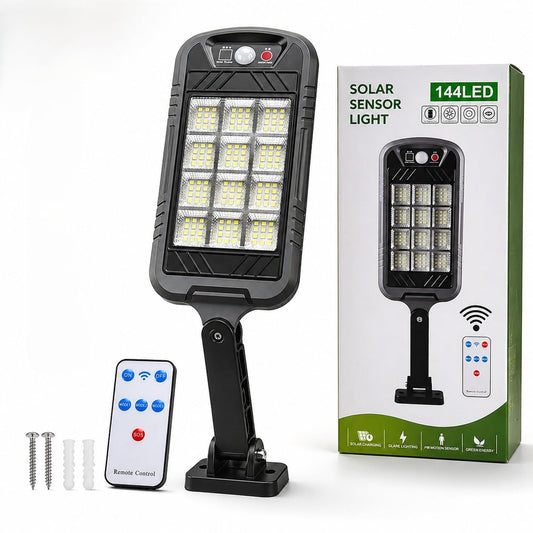 Luppra Solar Street Light Outdoor with Motion Sensor – Waterproof Solar Wall Lamp for Home, Garden, Parking, Street & Outdoor Security (Grey, Pack of 1)