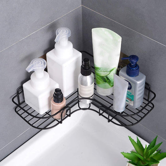 LUPPRA MS Metal Wall Shelf Single Shelf Wall Mounted Storage Organizer Black for Home Bathroom Kitchen Office Space Saving Compact Shelf