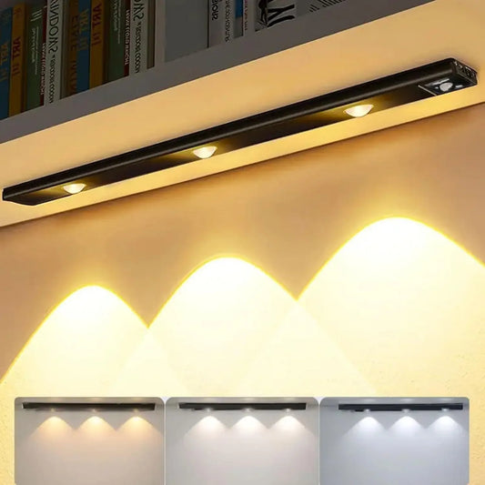 LUPPRA 40cm Motion Sensor Under Cabinet LED Light – USB Rechargeable 1200mAh Battery, Dimmable, Wireless Stick-On for Wardrobe, Kitchen, Stairs (Pack of 1)