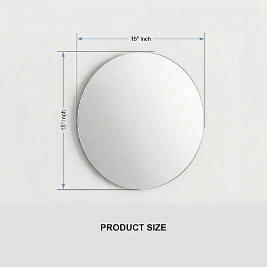 LUPPRA Round Frameless Wall Mirror 15x15 Inch – Modern Decorative Vanity Mirror for Bathroom, Bedroom, Living Room & Entryway