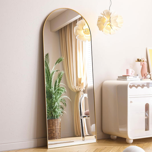 Arched gold Full Length Mirror 150X40 Bathroom Mirror (Semi Curved Finish : Polished)