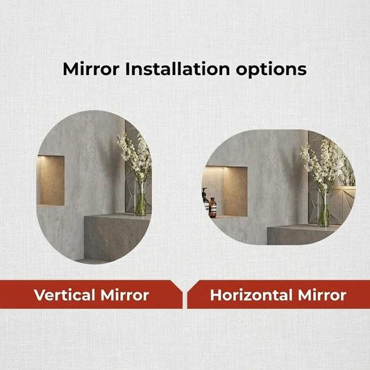 LUPPRA Capsule-Shaped Frameless Wall Mirror – Modern Decorative Mirror for Bathroom, Bedroom, Entryway & Living Room. (9x15)