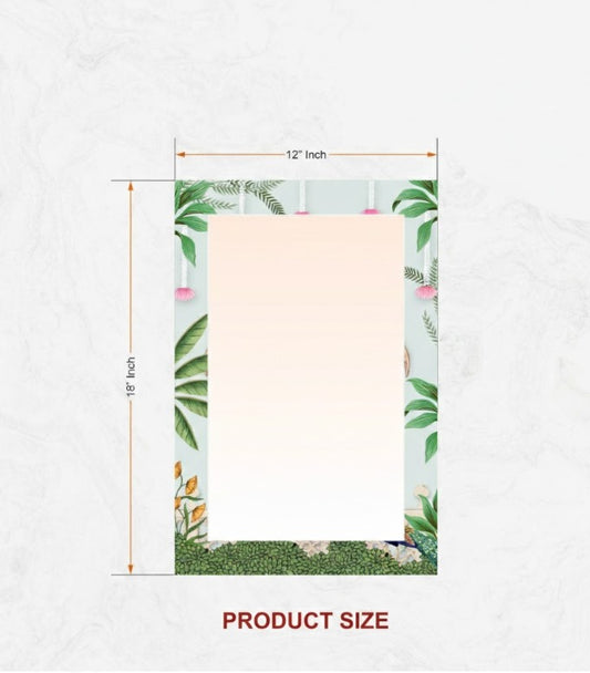 LUPPRA Rectangle Decorative Art Unique Fancy Digital Frameless CNC polishing Wall Mirror/Makeup Mirror/Bathroom Mirrors Size (12x18 inch). (3, 12 x 18 inch)