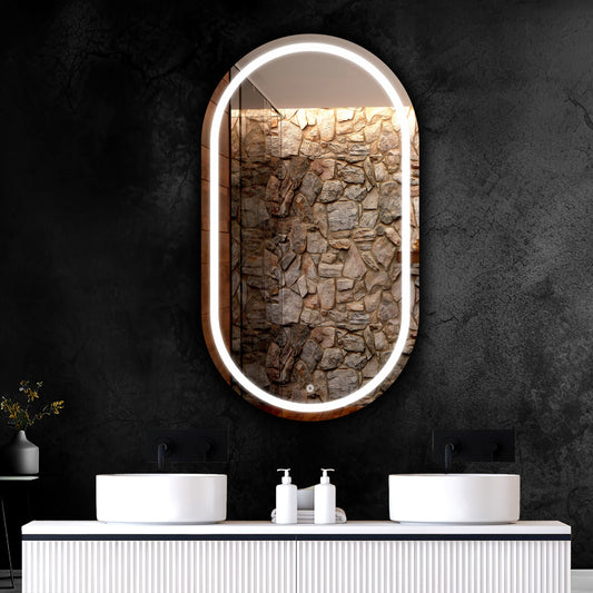 LUPPRA Rectengale Wall Mounting Mirror with Light |Bathroom ,Venity and Smart Mirror Size 17.5X23.5 inch| LED Mirror 3 Tone (Cool , Natural , Warm ).