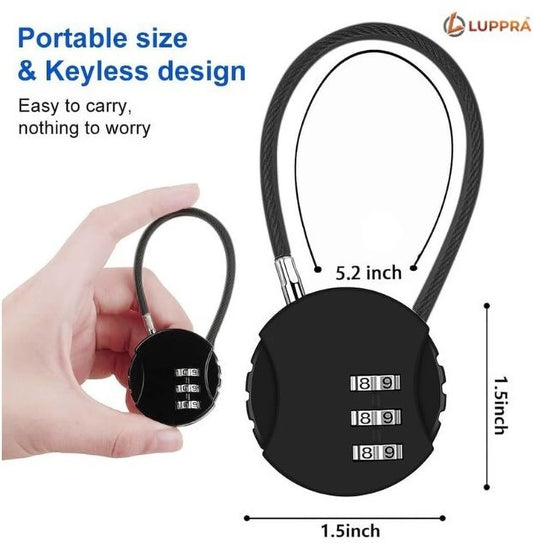 LUPPRA SecureBag Digit Lock for Travel Luggage and Backpacks Luggage Strap, Safety Lock