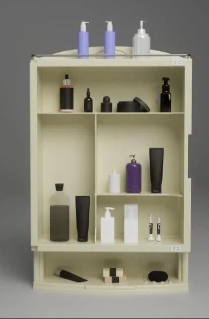 LUPPRA Plastic Rich Look Bathroom Cabinet With Cabinet With Mirror White Color-Made In India