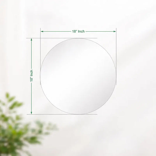 LUPPRA Round Frameless Wall Mirror – Modern Decorative Mirror for Bathroom, Bedroom & Living Room. (18x18)