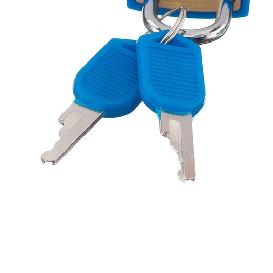 Mini Steel Padlock with 2 Keys,Small Travel Lock for Suitcase, Luggage, Bags & Cabinets, Rust-Resistant Compact Security Lock for Daily Use, Strong Metal Body Padlock (Blue, Small)