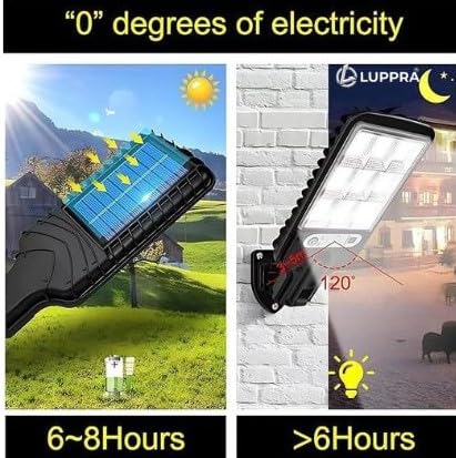 180W Solar Street Light Outdoor – 10000LM IP65 Waterproof LED Motion Sensor Security Flood Light with Remote for Yard, Garden & Parking (Pack of 1)