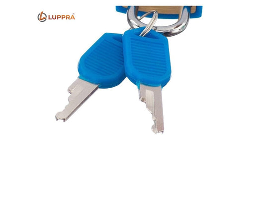 Small Steel Padlock with 2 Keys, Heavy Duty Travel Lock for Luggage, Suitcase, Bags & Lockers, Rust-Resistant Compact Security Lock for Daily Use, Strong Metal Body Padlock (Deep Blue)