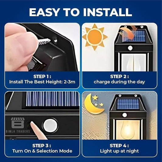 Solar Induction Wall Lamp Outdoor with Motion Sensor Solar Light Set