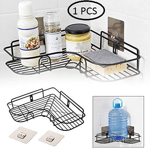 LUPPRA Metal Wall Shelf Single Shelf Wall Mounted Storage Organizer Black for Home Bathroom Kitchen Office Space Saving Compact Vertical Shelf