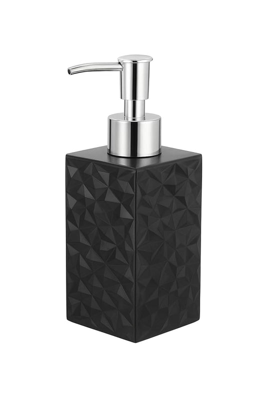 Smart Pump 400 ml All-in-One Liquid Dispenser for Hand-Wash Dish Soap Shampoo | Leak-Proof BPA-Free Pump Bottle with Silver Glossy Finish for Wash Basin & Kitchen (Black)