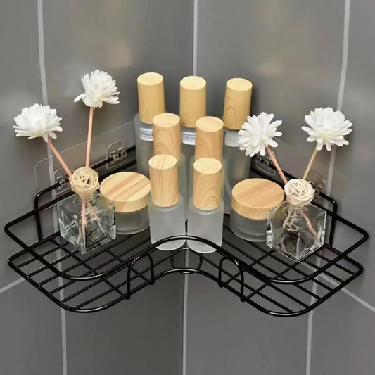 LUPPRA Metal Wall Shelf Single Shelf Wall Mounted Storage Organizer Black for Home Bathroom Kitchen Office Space Saving Compact Vertical Shelf