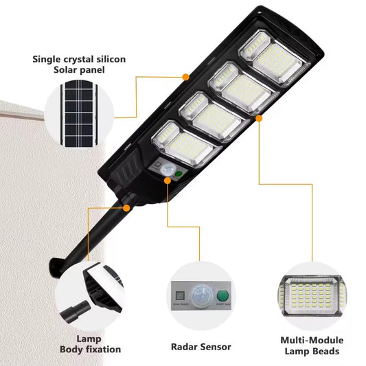 Solar Bright Outdoor Solar Street Light Set – Powerful LED Security Lamp with Long Battery Backup