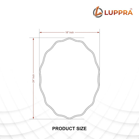 LUPPRA Frameless Mirror for Bedroom/Bathroom/Dressing Room/Living Room/Entryway/Wall -  5 mm (18 X 24 Inch). ( Oval)