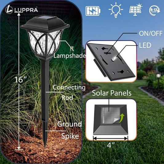 RadiantGlow 6-Pack Solar LED Pathway Lights – Waterproof Outdoor Landscape & Garden Lights for Lawn, Patio, Walkway, Yard & Driveway