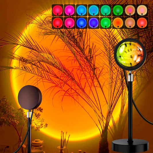 LUPPRA RGB Sunset Projection Lamp – LED Night Light with Remote for Romantic Bedroom, Couples, and Valentine’s Gift