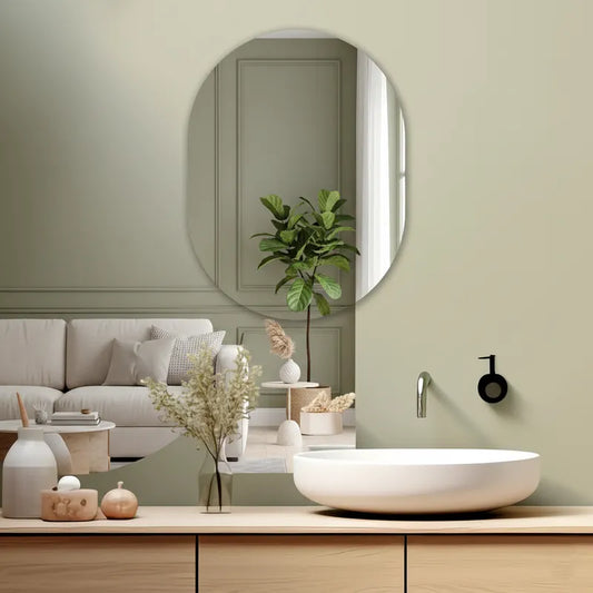 LUPPRA Capsule-Shaped Frameless Wall Mirror – Modern Decorative Mirror for Bathroom, Bedroom, Entryway & Living Room. (18x24)