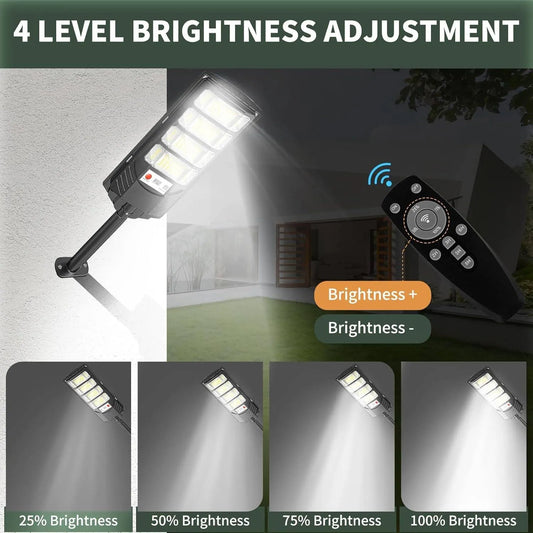 Solar Bright Outdoor Solar Street Light Set – Powerful LED Security Lamp with Long Battery Backup