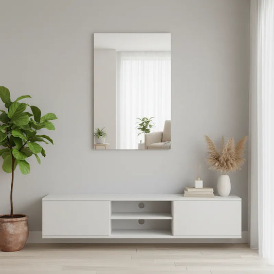 LUPPRA Rectangular Frameless Wall Mirror – Modern Decorative Mirror for Bathroom, Bedroom & Entryway. (18 X 24)