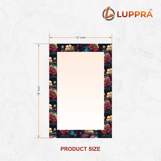 LUPPRA Rectangle Decorative Art Unique Fancy Digital Frameless CNC polishing Wall Mirror/Makeup Mirror/Bathroom Mirrors Size (12x18 inch). (1, 12 x 18 inch)