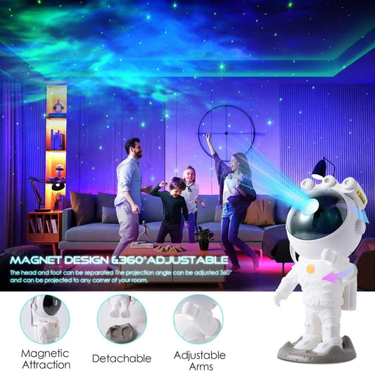 LUPPRA Astronaut Galaxy Projector Night Light – 360° Rotating Star & Nebula Lamp with Remote Control, Timer & Adjustable Head for Kids Bedroom, Gaming Room & Home Décor