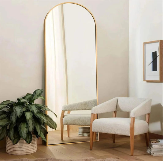 Luppra Arched Full Length Mirror - GOLD Frame (155 x 45 cm) Bathroom Mirror