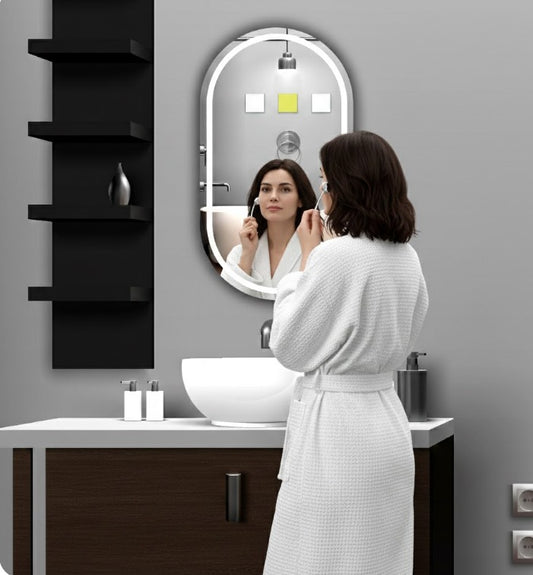 LUPPRA Capsule Wall Mounting Mirror with Light | Bathroom Venity Smart Mirror Size 18x24 inch| LED Mirror 3 Tone (Cool Natural Warm White)