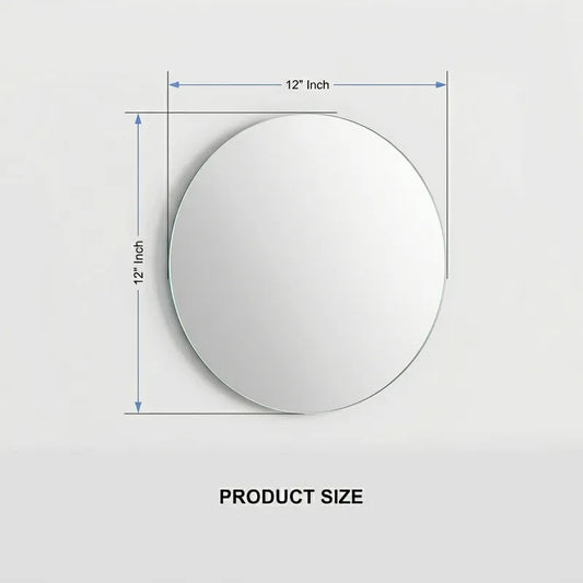 LUPPRA Round Frameless Wall Mirror 12x12 Inch – Modern Decorative Vanity Mirror for Bathroom, Bedroom, Living Room & Entryway