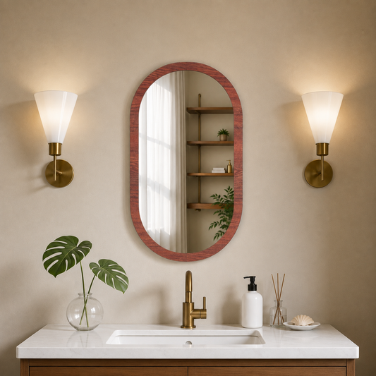 15 x 23 Inch Wooden Finish Wall Mirror – Elegant Decorative  Framed Mirror for Bedroom, Living Room, Hallway, Entryway & Home Décor