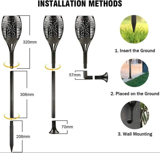 LUPPRA Solar Torch Light with Realistic Flickering Flame Solar Light Set