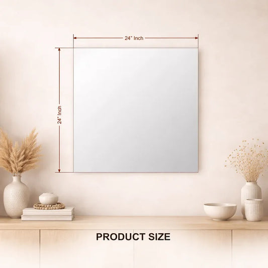 LUPPRA Square Frameless Wall Mirror – Modern Decorative Mirror for Bathroom, Bedroom, Living Room, Entryway & Dressing Room. (24 x 24 INCH)