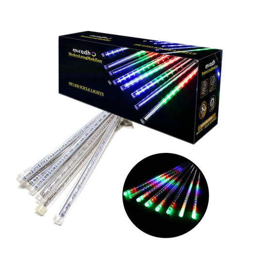 LUPPRA LED Meteor Shower Rain Lights – Waterproof Falling Rain Tube Lights for Outdoor Decoration, Christmas, Tree, Garden, Wedding & Festival Lighting (Pack of 8)