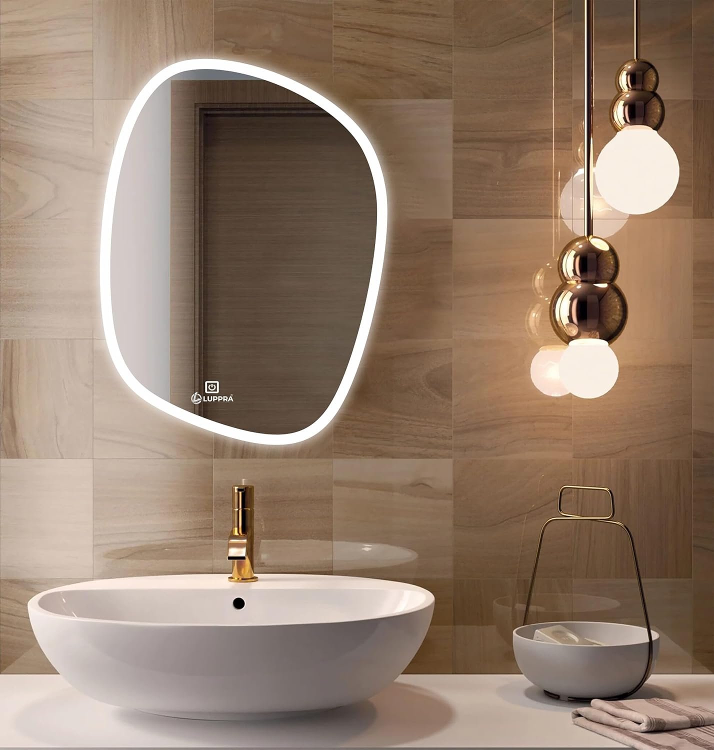 Wall Mounting Mirror with Light |Bathroom,Venity and Smart Mirror Size 18X24 inch| LED Mirror 3 Tone (Cool, Natural, Warm).