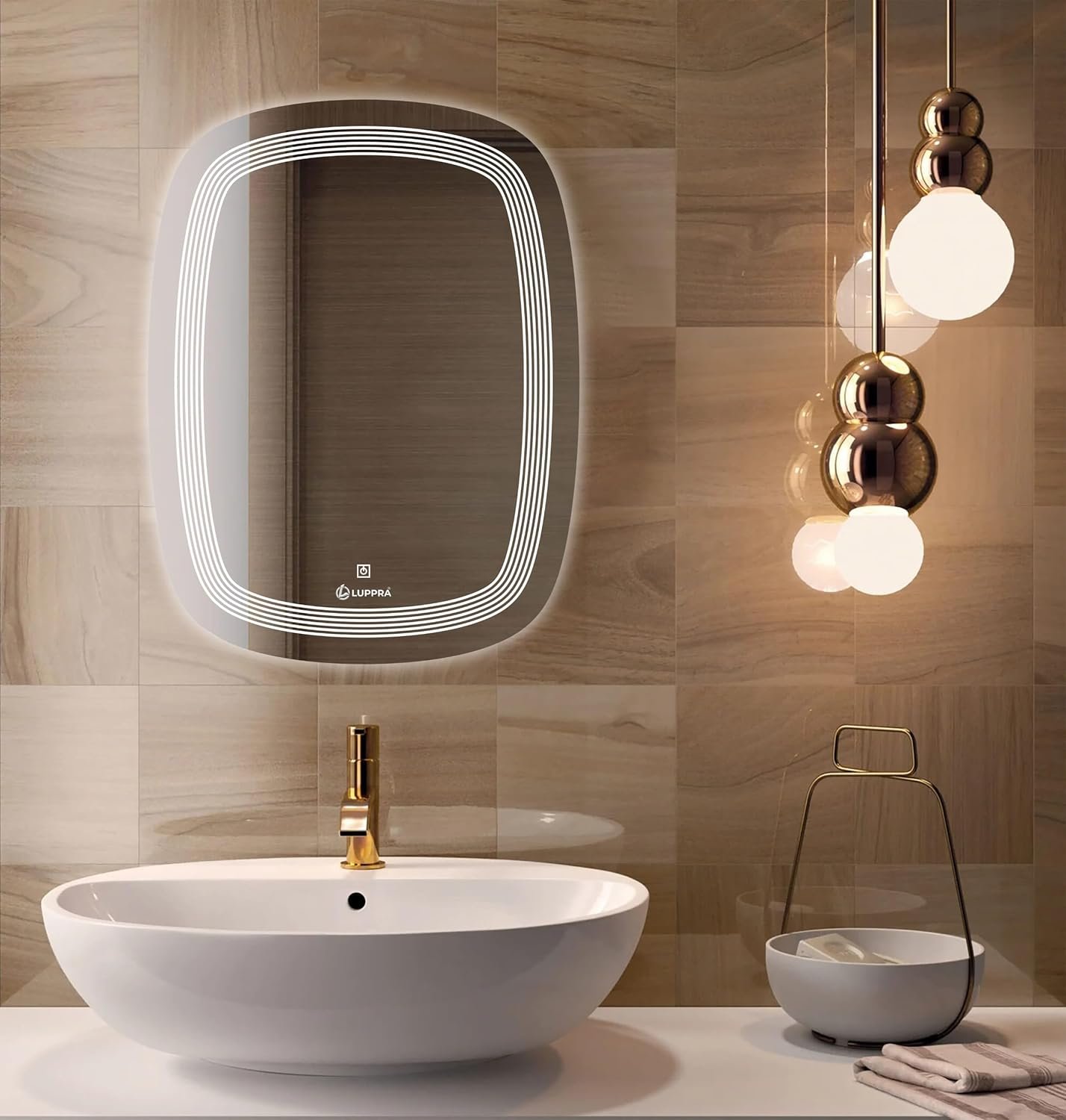 Rectangular Wall Mounting Mirror with Light |Bathroom,Venity and Smart Mirror Size 18X24 inch| LED Mirror 3 Tone (Cool, Natural, Warm).