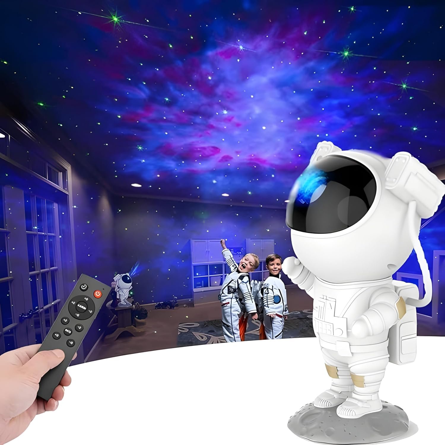 LUPPRA Astronaut Galaxy Projector Night Light – 360° Rotating Star & Nebula Lamp with Remote Control, Timer & Adjustable Head for Kids Bedroom, Gaming Room & Home Décor