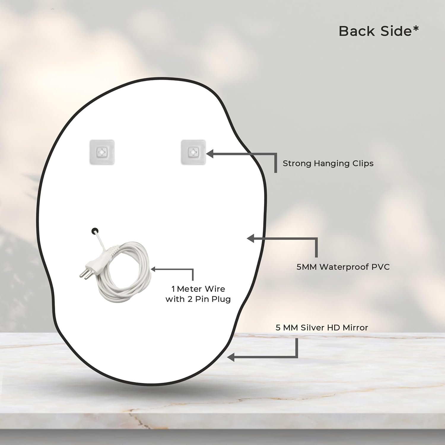 Glass Led Bathroom Oval Mirror with 3-Color Light (Warm, White, Natural) 18 X 24 Inch, Led Bathroom Vanity Mirror for Wall with Front and Backlit, Smart LED Design