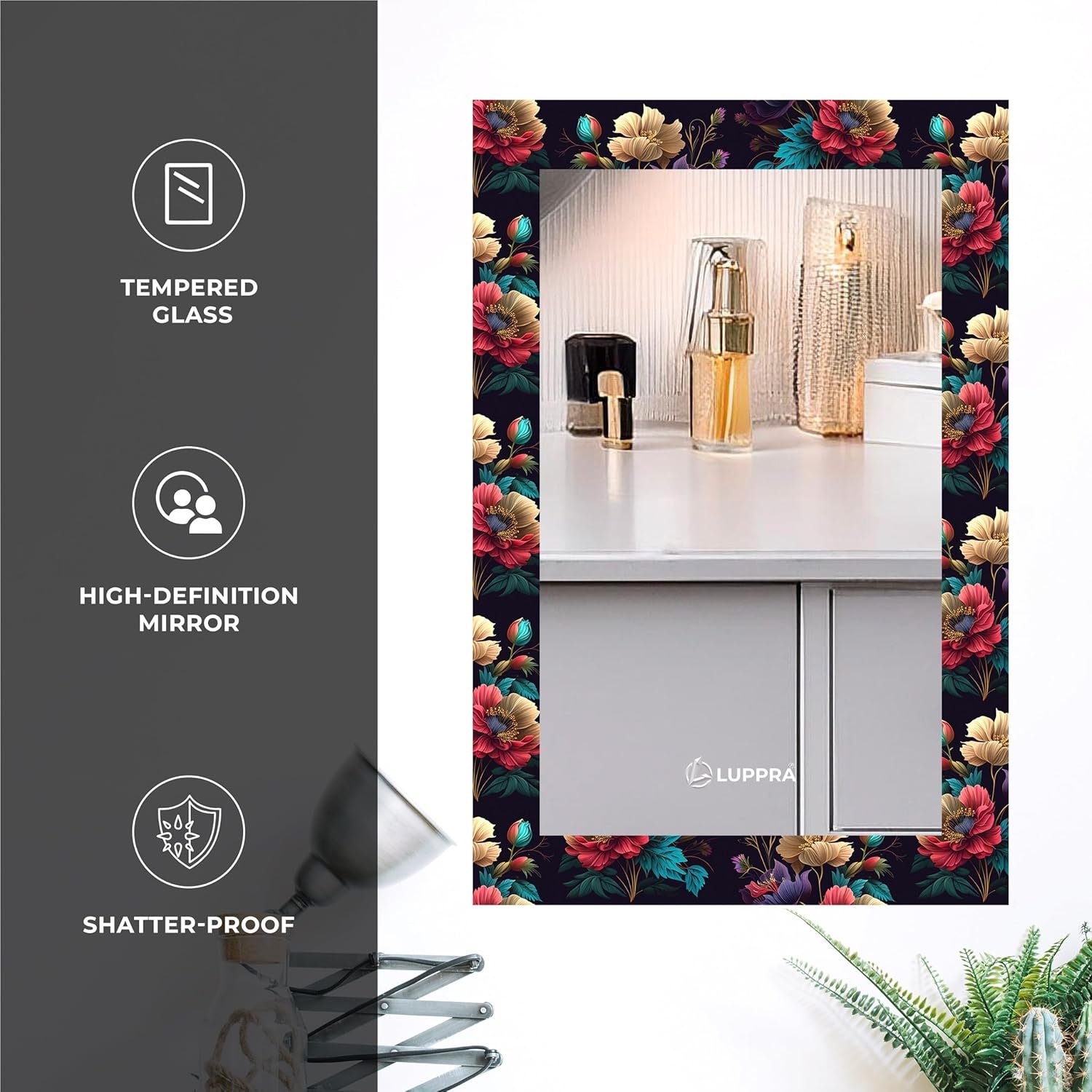 Rectangle Decorative Art Unique Fancy Digital Frameless CNC polishing Wall Mirror/Makeup Mirror/Bathroom Mirrors Size (12x18) inch