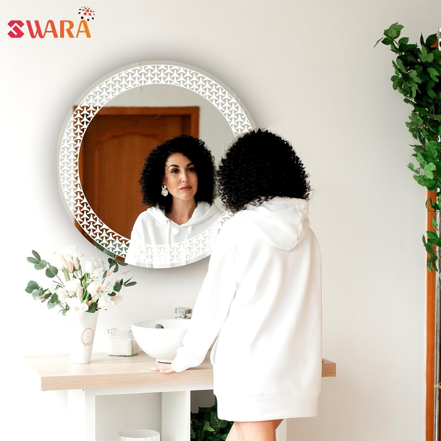 LUPPRA 24x24 Inch Wall-Mounted LED Mirror with Smart Sensor and 3-Color Light (Warm, White, Natural) | Wash Basin Wall and Fancy Washbasin Mirror,Smart LED...