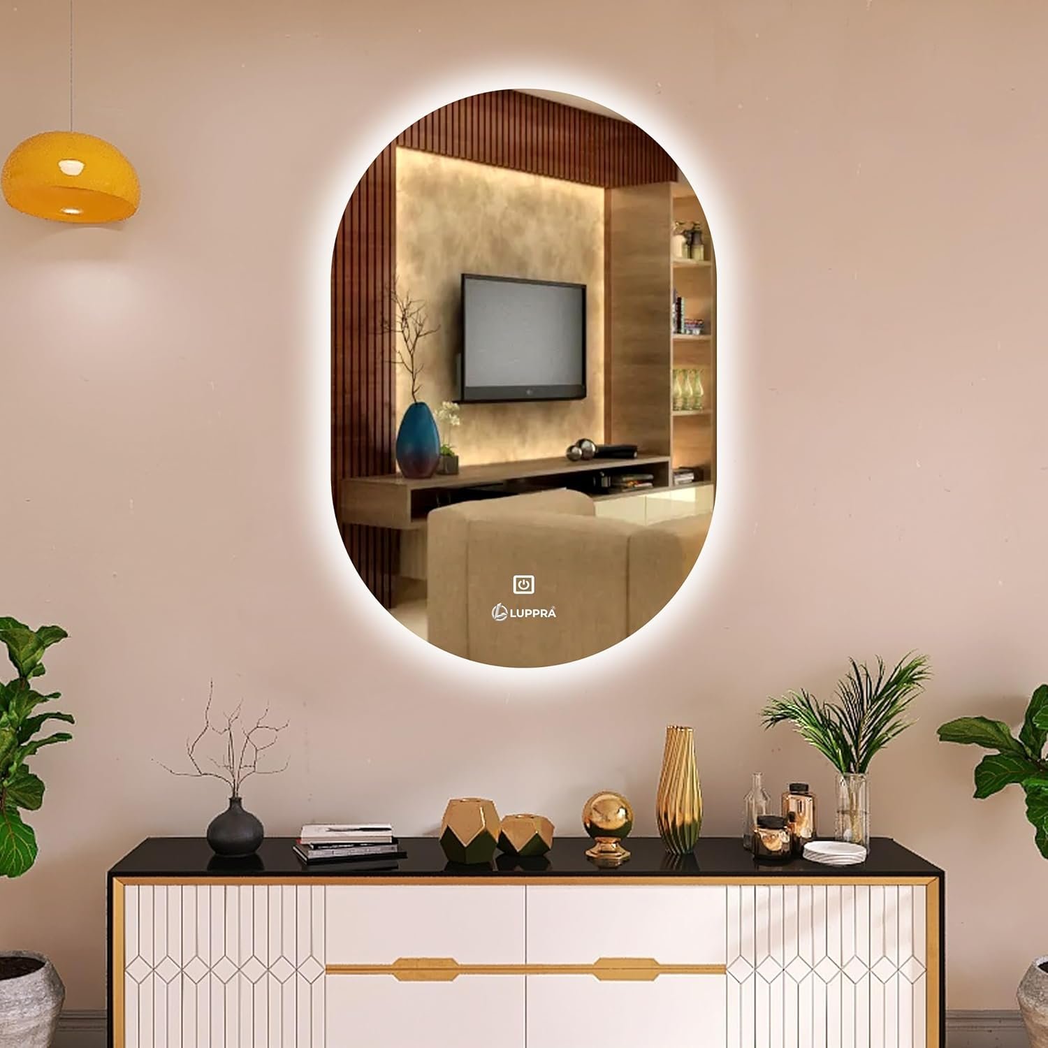 LUPPRA 12x18 Inch LED Bathroom Mirror – Wall-Mounted Glass Mirror with Smart Sensor & 3-Color Lighting. (Capsule, 12 X 18)