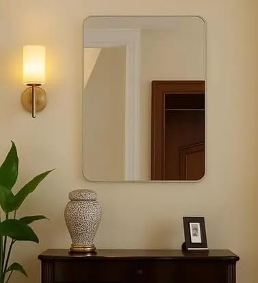 Rectangular Frameless Wall Mirror – Modern Decorative Mirror for Bathroom, Bedroom & Entryway. (12 X 18)