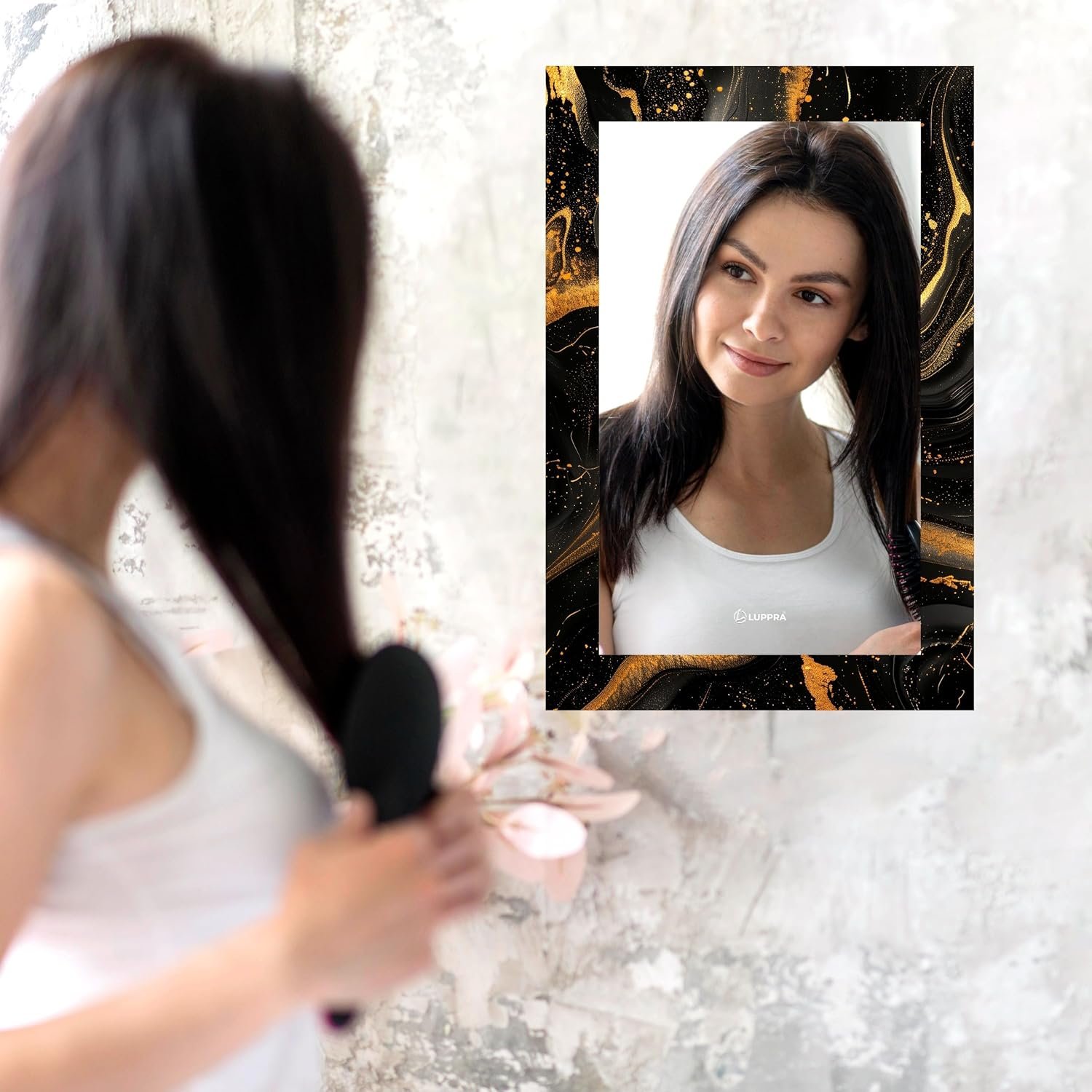 Rectangle Decorative Art Unique Fancy Digital Frameless CNC polishing Wall Mirror/Makeup Mirror/Bathroom Mirrors Size (12x18 inch)