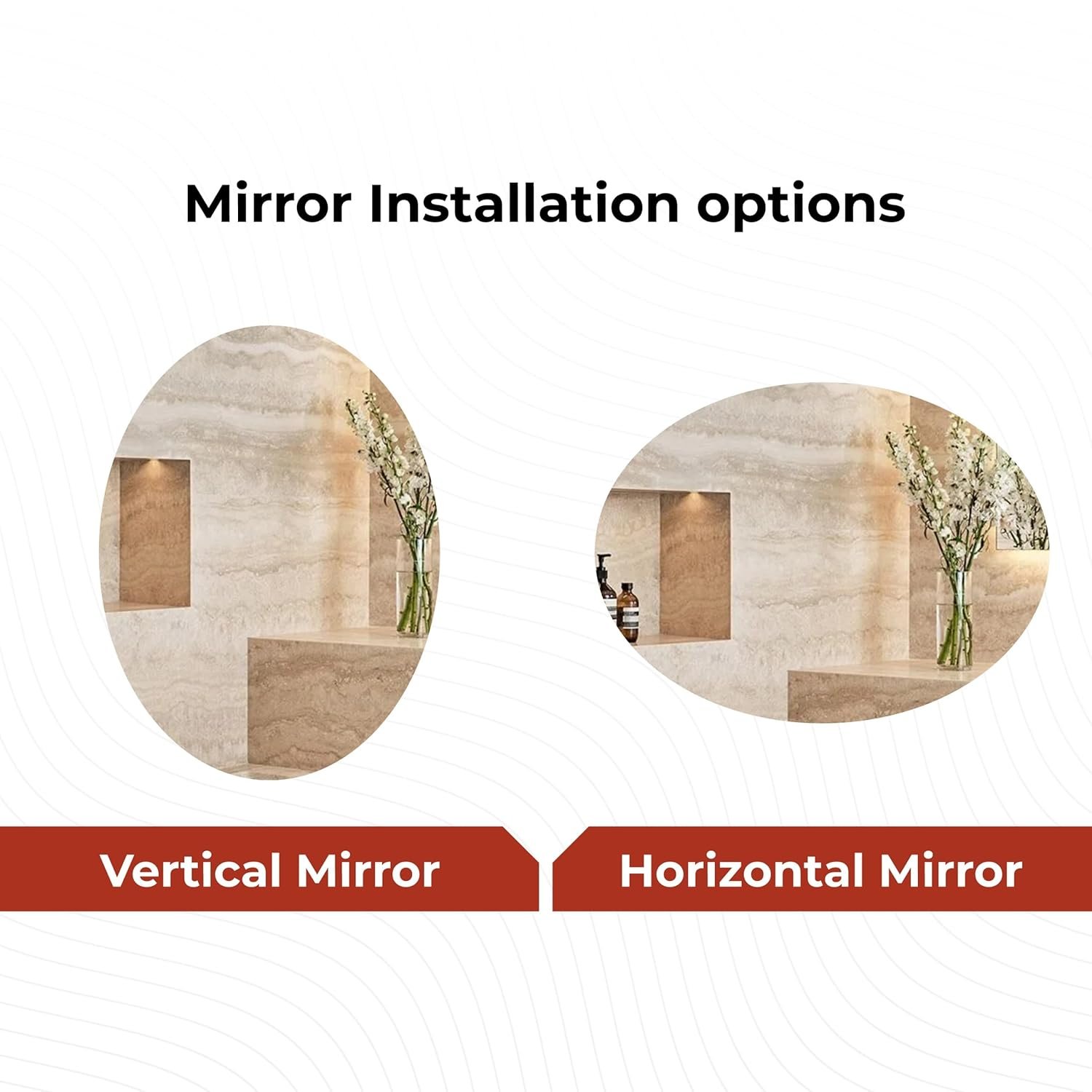 Modern Oval Wall Mirror – Elegant Frameless Design for Bathroom, Bedroom & Living Spaces. (12 X 18)