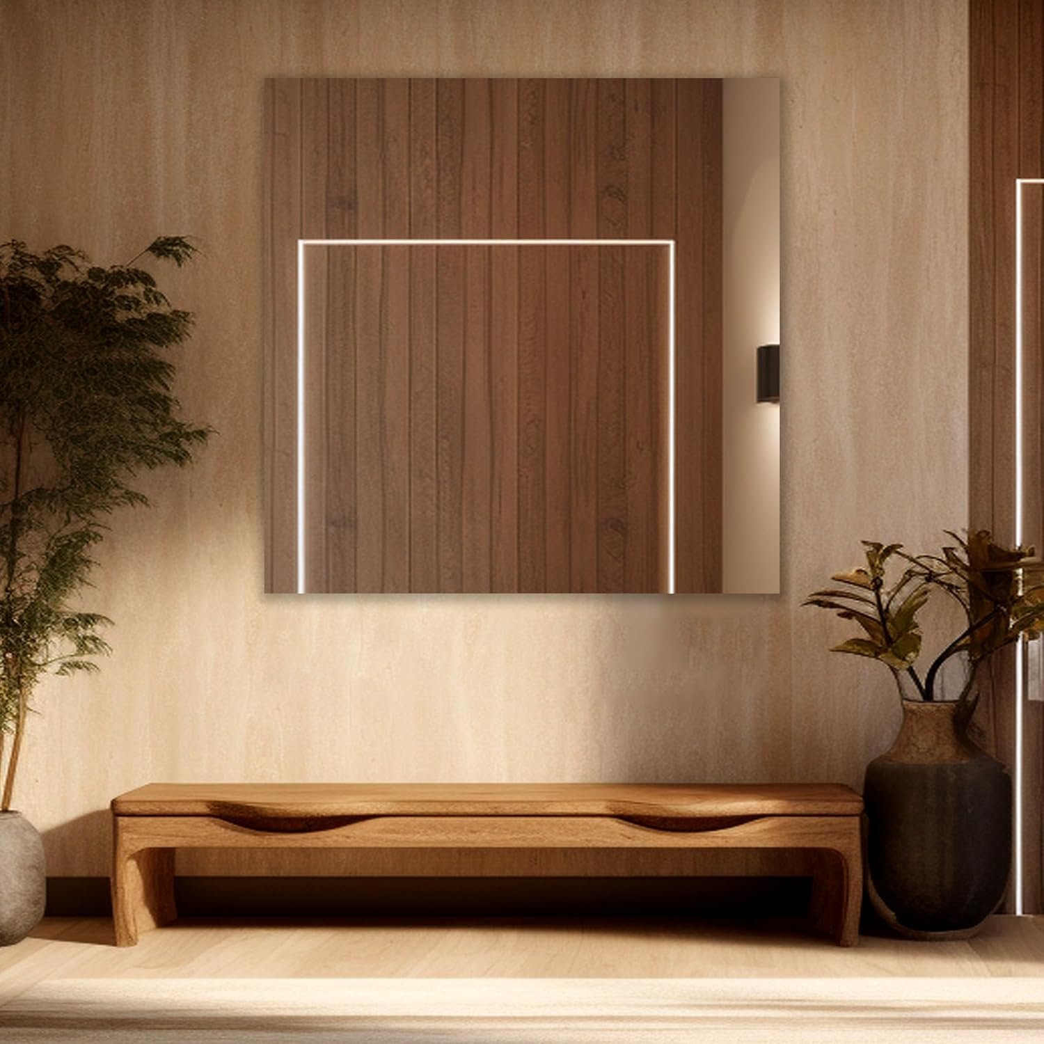 Square Frameless Wall Mirror – Modern Decorative Mirror for Bathroom, Bedroom, Living Room, Entryway & Dressing Room. (15 x 15 INCH)