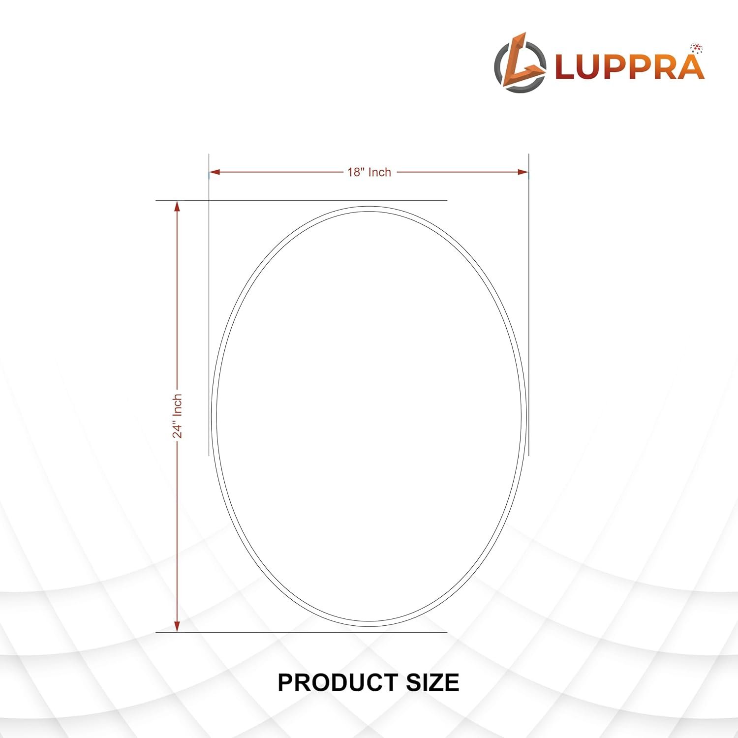 Frameless Oval Wall Mirror – 18"x24" Decorative Mirror for Bathroom, Bedroom, Living Room, Entryway.