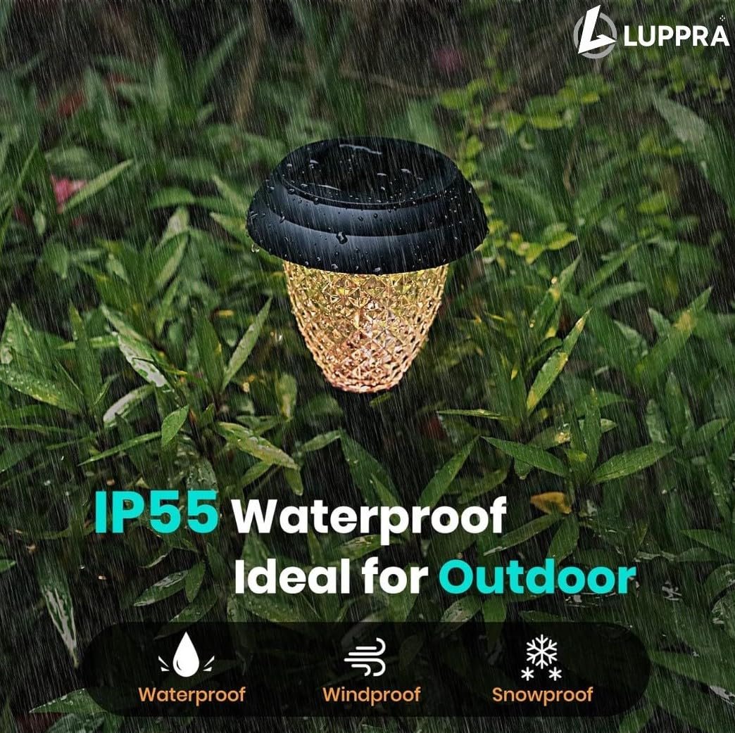 6-Pack Color Changing Waterproof LED Garden & Yard Lights with Auto On/Off for Walkway, Lawn, Patio (Warm White)